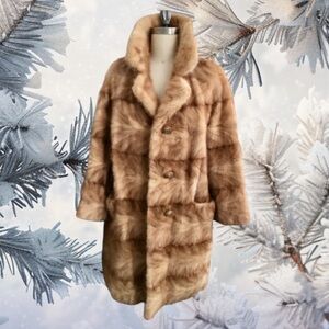 Genuine Long Length Mink Fur Coat. Size M